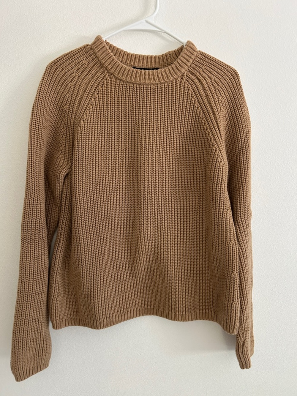 Quince Cable Knit Sweater Camel Small